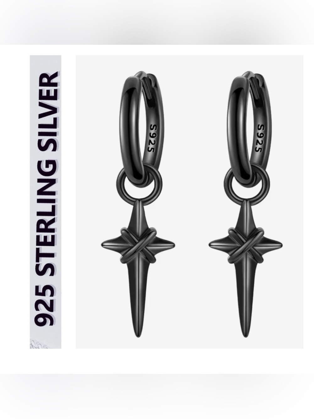 🌟🌟 S925 Sterling Silver North Star Dangle Earrings